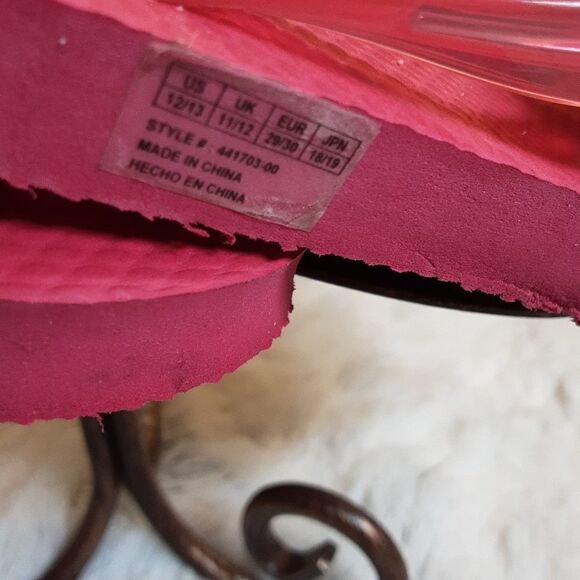 GAP KIDS Flip Flops Hot Pink Peonies size 12-13 - Picture 5 of 13